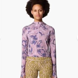 Mountain Hardwear Purple and Blue Tie-Dye Long Sleeve Top